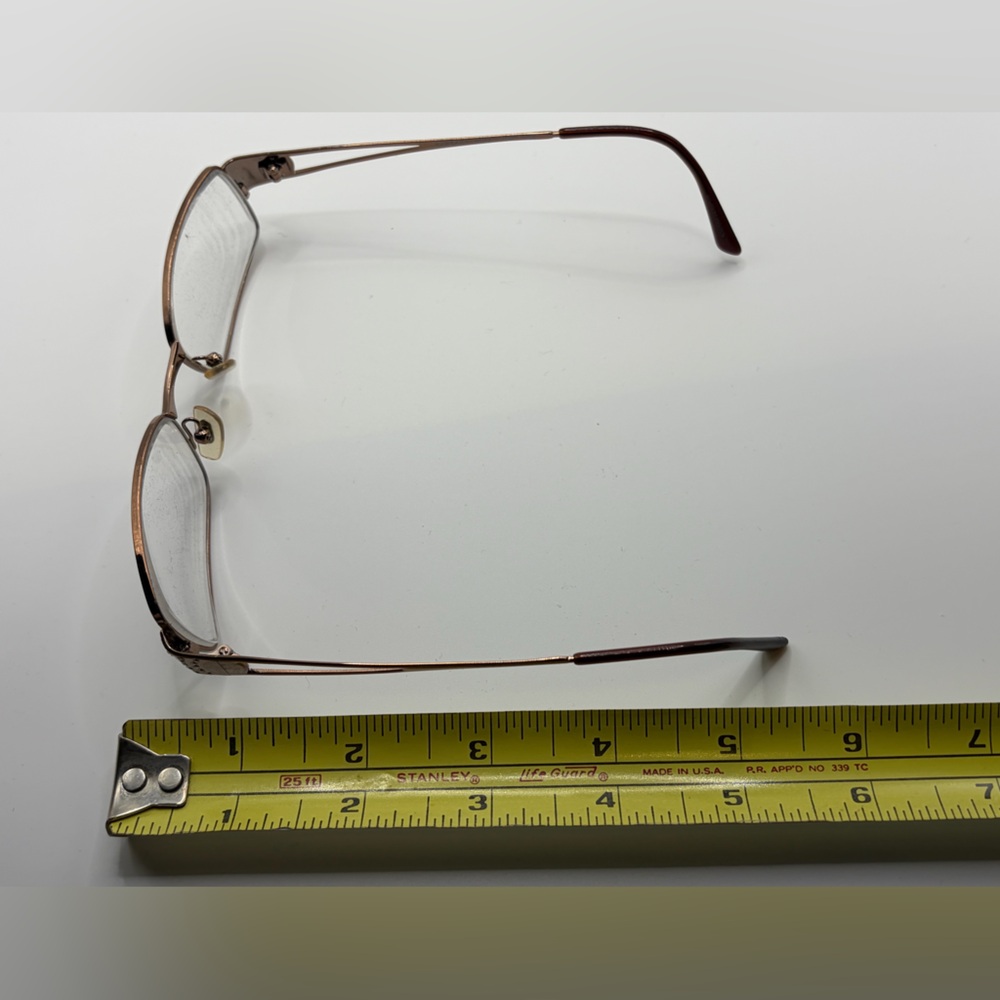 Rectangular Metal Reading Glasses in Brown and Go… - image 7